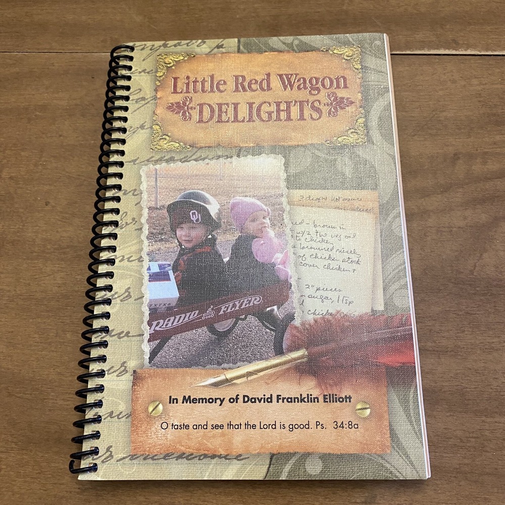 Little Red Wagon Delights Cookbook Catoosa Oklahoma 2012 Spiral Bound VTG Style